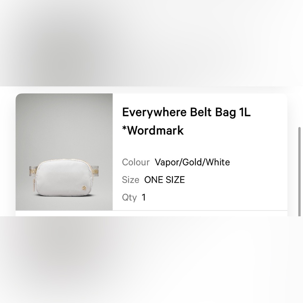 NWT Everywhere Belt Bag LU9BHGS VPOR/GOLD/WHT